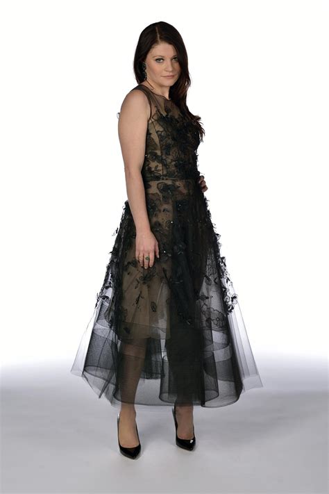 Emilie De Ravin Wearing A Black Lace Dress At Once Upon A Time Season 4