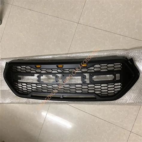 Modified Front Racing Grills Matte Black Orange Led Abs Grill Mesh