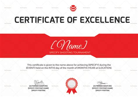 Shooting Excellence Certificate Design Template In Psd Word