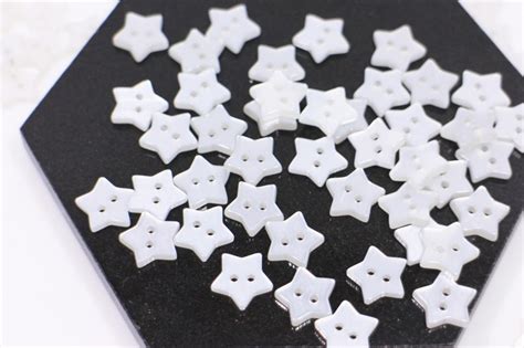 White Star Buttons Star Shaped Buttons Resin Buttons Shiny Etsy