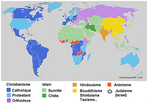 Combien De Protestants Dans Le Monde - Carte du monde des religions - Voyages - Cartes