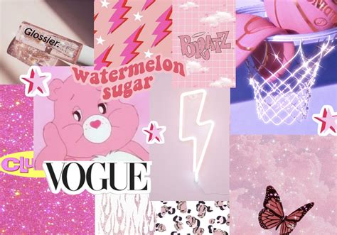 Tons of awesome pink aesthetic pc wallpapers to download for free. 'pink aesthetic collage' Photographic Print by Carohildy in 2021 | Computer wallpaper desktop ...