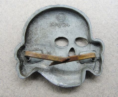 Ss Visor Cap Skull By Rzm M124 Original German Militaria