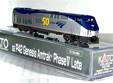 Kato N Scale P42 Locomotive Phase V Late 50th Anniversary Amtrak 176 6034 For Sale Online Ebay