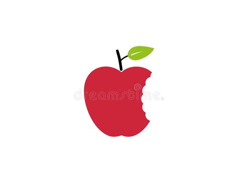 Bitten Apple Fruit Icon Vector Illustration Stock Vector