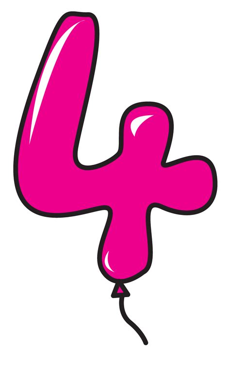 Pink Number 4 Clip Art