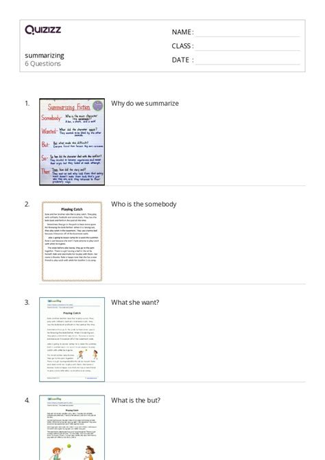 50 Summarizing Worksheets For 2nd Grade On Quizizz Free And Printable