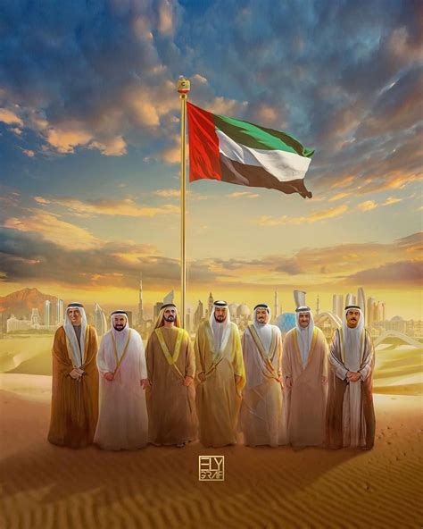 Gobernantes De Emiratos Árabes Unidos Por Elygraf Uae National Day