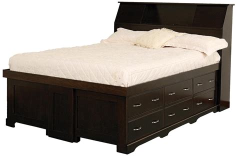These platform bed with storage come with amazing features and enhance safety and the quality of sleep. Queen Bookcase Bed with 12 Underbed Drawers by Daniel's ...