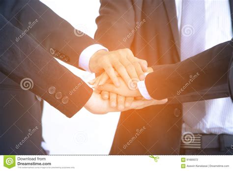 Concept Successful Business Group Of Hands Cooperate Stock Photo