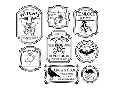 Printable Halloween Potion Bottle Labels Etsy