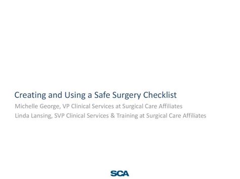 Pdf Creating And Using A Safe Surgery Checklist · Pdf Filecreating