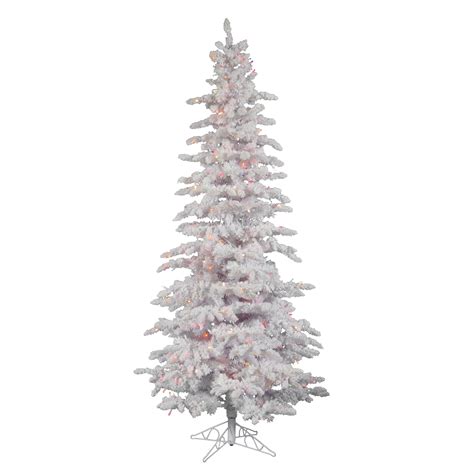 Vickerman Artificial Christmas Tree 65 X 39 Flocked White Slim 300