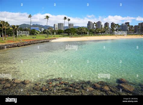 Ala Moana Beach Park Oahu Hawaii Stock Photo Alamy