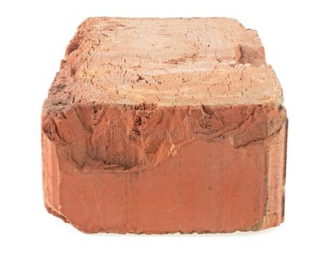 Single Red Brick Isolated On White Background Stock Image Image Of