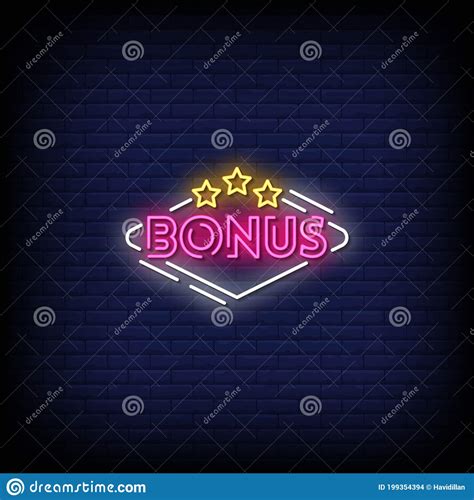 Bonus Neon Signs Style Text Vector Stock Vector Illustration Of