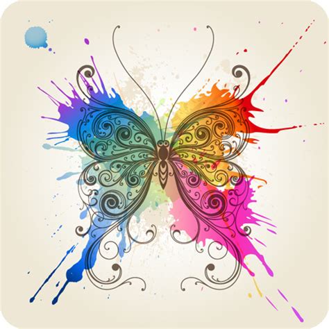 Colorful Abstract Butterfly Elements Vector Free Vector In Encapsulated