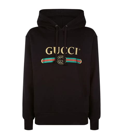 Gucci Wolf Logo Hoodie In Black For Men Lyst Uk