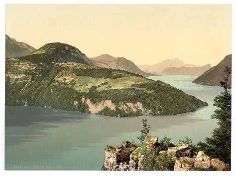 Seelisberg And Pilatus Lake Lucerne Switzerland Available As Framed