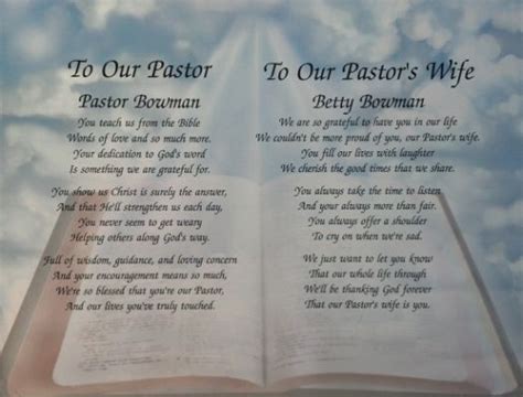Pastor And Wife Personalized Poems Pastor Appreciation Poems Pastor