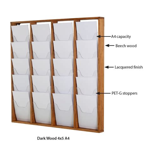 Wood Magazine Rack For Wall Mt Displays