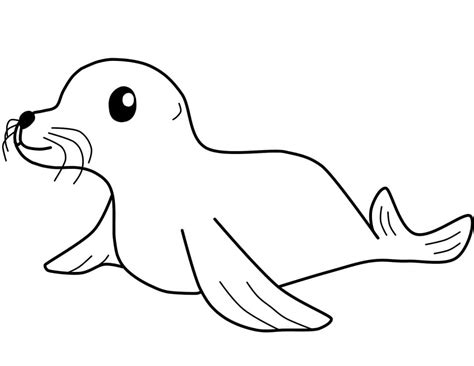 Kawaii Seal Coloring Page Free Printable Coloring Pages For Kids