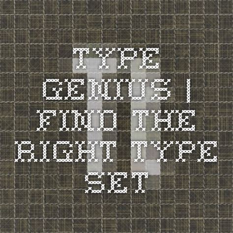 Type Genius Find The Right Type Set Font Pairing Type Setting
