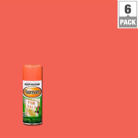 Rust Oleum Specialty 11 Oz Fluorescent Red Orange Spray Paint 6 Pack