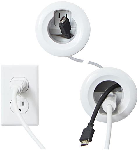 Sanus White In Wall Power And Cable Management Kit Home Theater