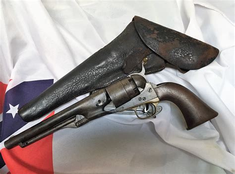 Colt 1860 Army Revolver With Civil War Holster Antiquesnavigator