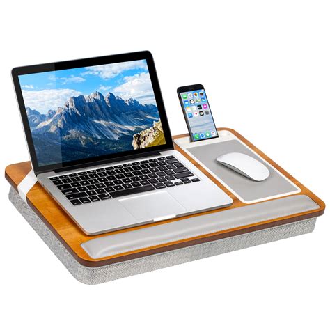 Rossie Home Premium Acacia Wood Lap Desk For Laptops Golden Saddle