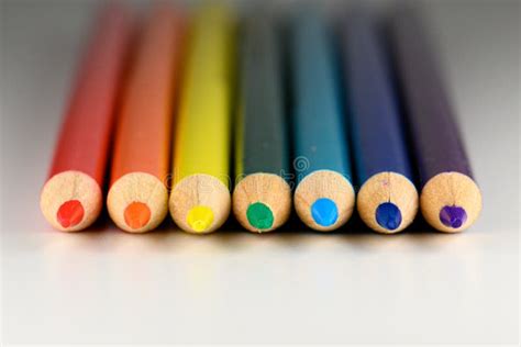 Blue Horizontal Pencils Tips Lined In A Row Stock Photo Image Of Tips