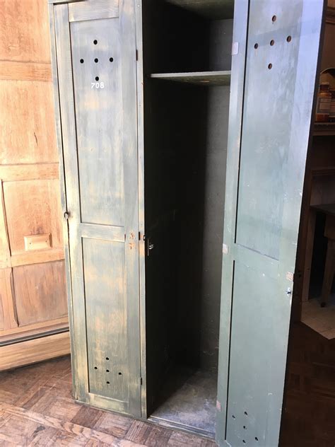 Antique Wood Lockers Set Of 2 Lockers Mudroom Lockers Entryway