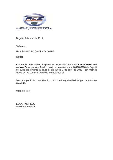 Modelo Carta Excusa Medica Para Colegio Modelo De Informe Images And