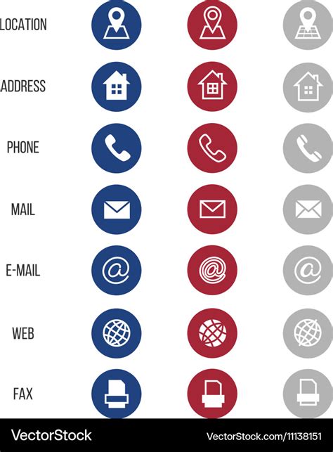 Business Card Icons And Symbols