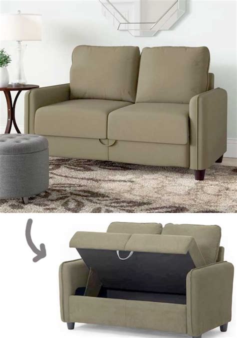 Small Size Sofa Come Bed With Storage Underneath