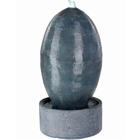 Grey Oval Egg Fountain Water Feature Ukwaterfeatures