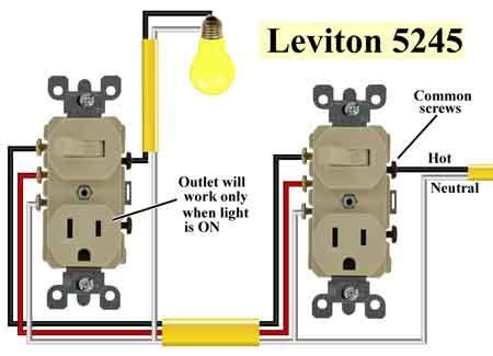 Leviton switch outlet combination wiring diagram | free sep 21, 2019assortment of leviton switch outlet combination wiring diagram. Leviton 5245 3-way combo | Wire switch, Home electrical wiring, Light switch wiring
