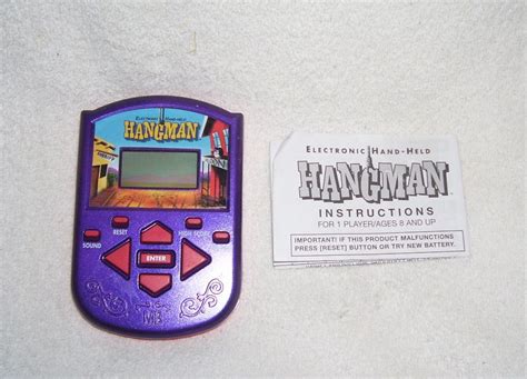 Hangman Electronic Handheld Game 2002 Winstructions