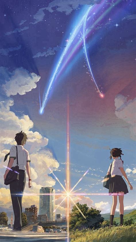 Only show results for animated gif files. Anime Film Yourname Sky Illustration Art iPhone Wallpapers ...