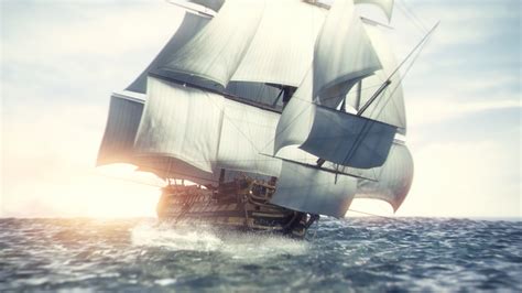 Download 1920x1080 Sailing Ship Waves Ocean Clouds Wallpapers For