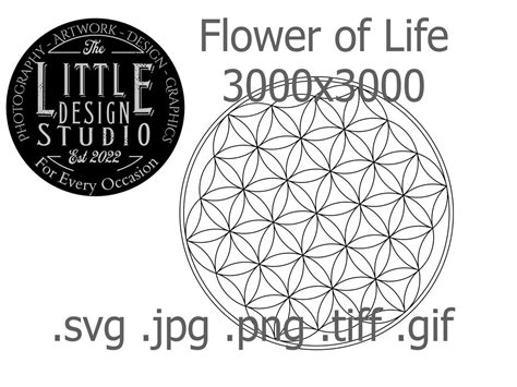 Flower Of Life Svg Tiff Gif Png Files Sacred Geometry Cut Files Mandala Vector Files