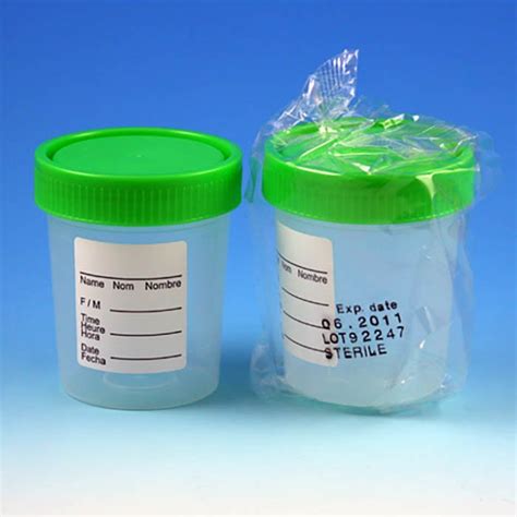 4oz Sterile Urine Collection Container With Screw Cap Tri Lingual Id