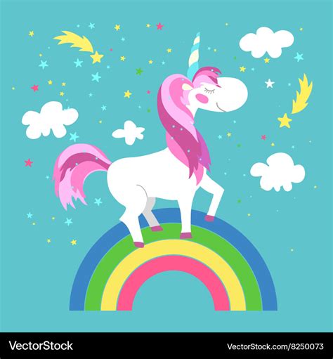Unicorn And Beautiful Fairy Stock Illustration