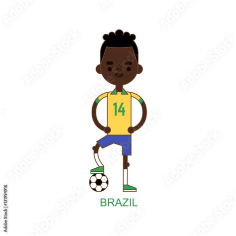 National Brazil Soccer Football Player Vector Illustration Stock Vector
