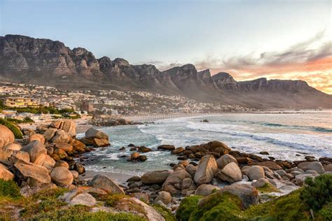 Camps Bay At The Sunset Cape Town South Africa Stock Image Image Of