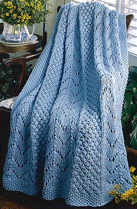 Fan Knit Afghan Free Pattern Knit Afghan Patterns Knitted Afghans