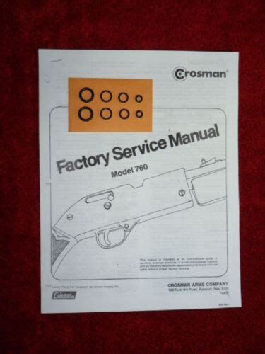 Crosman 760 Rifle Two 2 O Ring Seal Kits Factory Service Manual