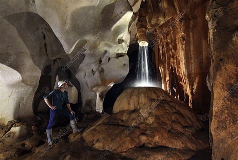 Cave Waterfall Stock Image C0085009 Science Photo