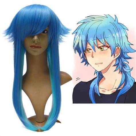 Seragaki Aoba Long Straight Blue Synthetic Kanekalon Hair